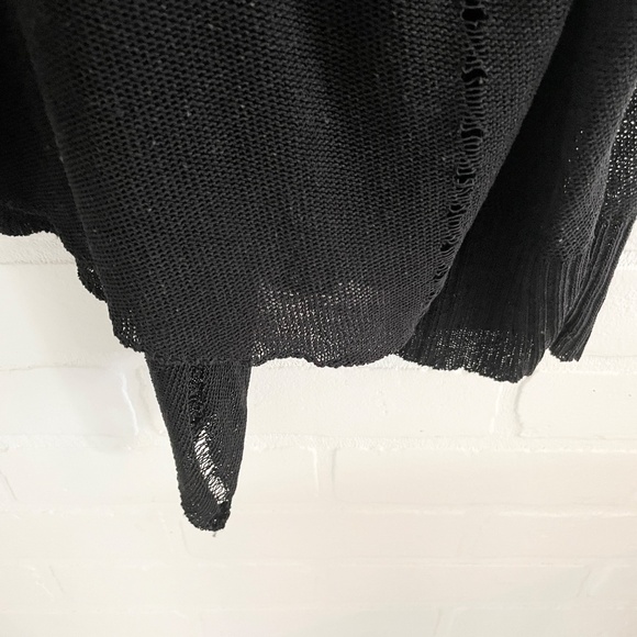 Eileen Fisher Open knit cardigan Linen blend beachy lightweight Black Sz 2X - Picture 9 of 13